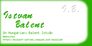 istvan balent business card